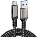 USB3.2 Gen1 Type-C Data Cable 60W 3A Fast Charging 10Gbps High Speed Transfer Braided Cord Aluminum Shell for Phone SSD 0.5m 1m Qme black 1.5m