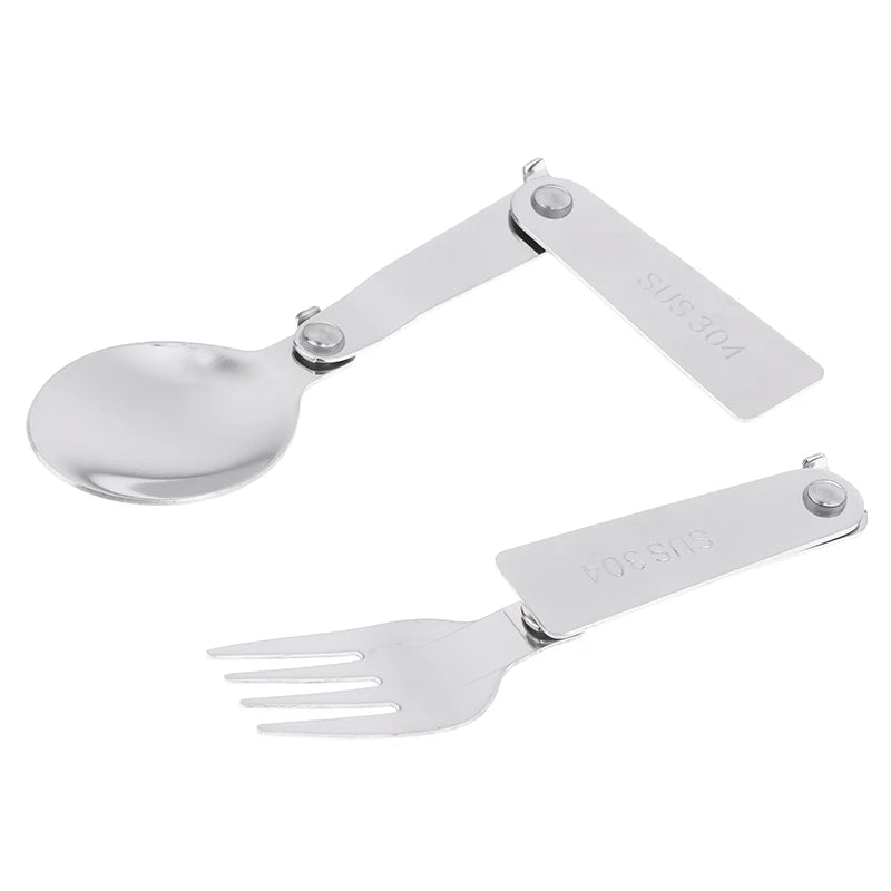 Portable Outdoor Cutleries Stainless Steel Spoon Fork Chopstick Qme