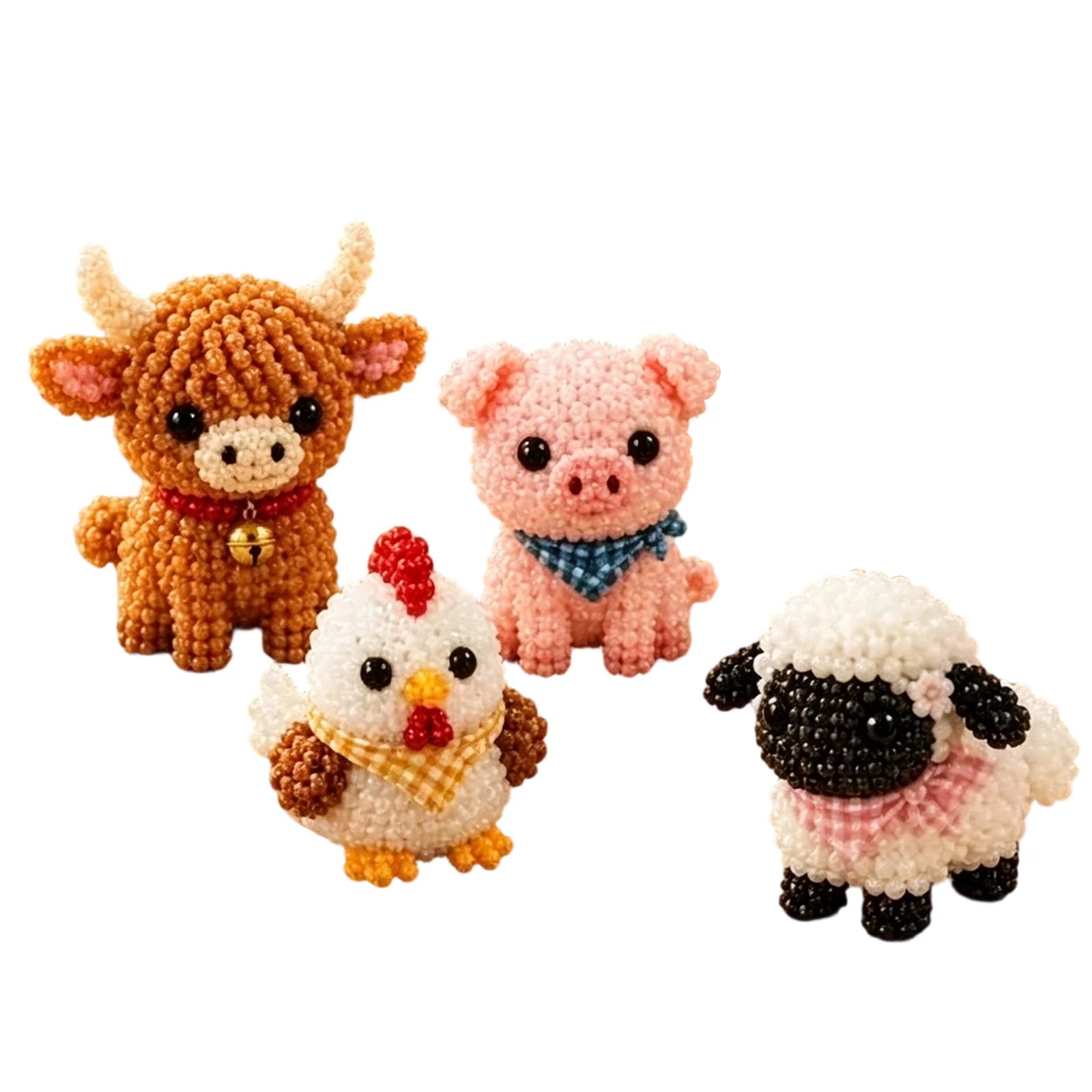 Cute Farm Animal Bead Craft Diy 3d Beaded Ornament Perfect Home Decor