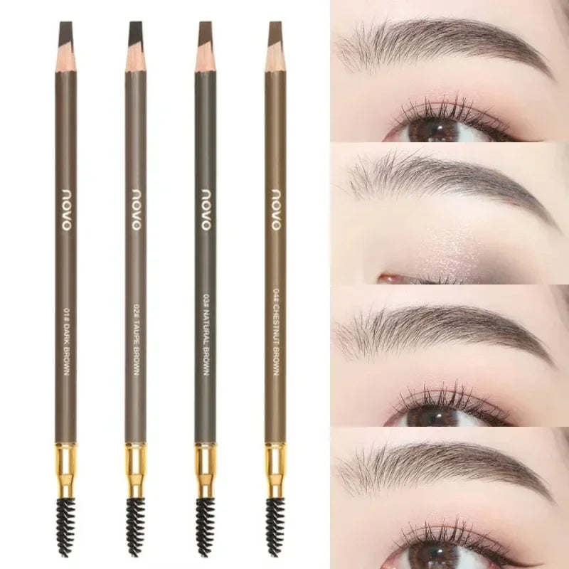 Eyebrow Pencil High Quality Pull Eyebrow Pencil Waterproof Hard Core Flat Head Pencil White Black Leather Makeup Pen Enhancers Qme