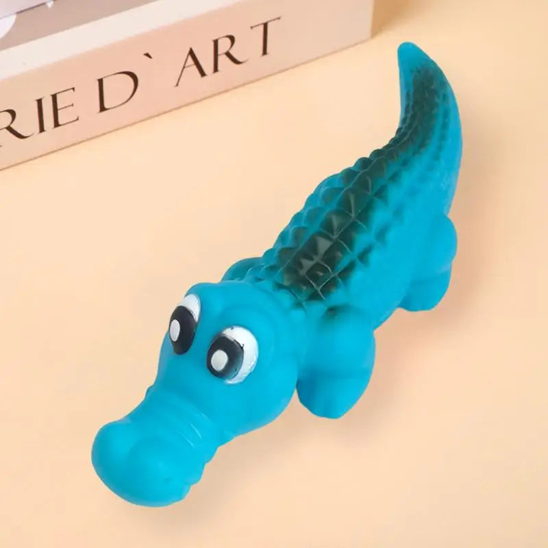 Squeaky Rubber Crocodile Dog Toy – Durable Chew & Play Pet Toy For Dogs,Fun Animal Design For Interactive Games Qme