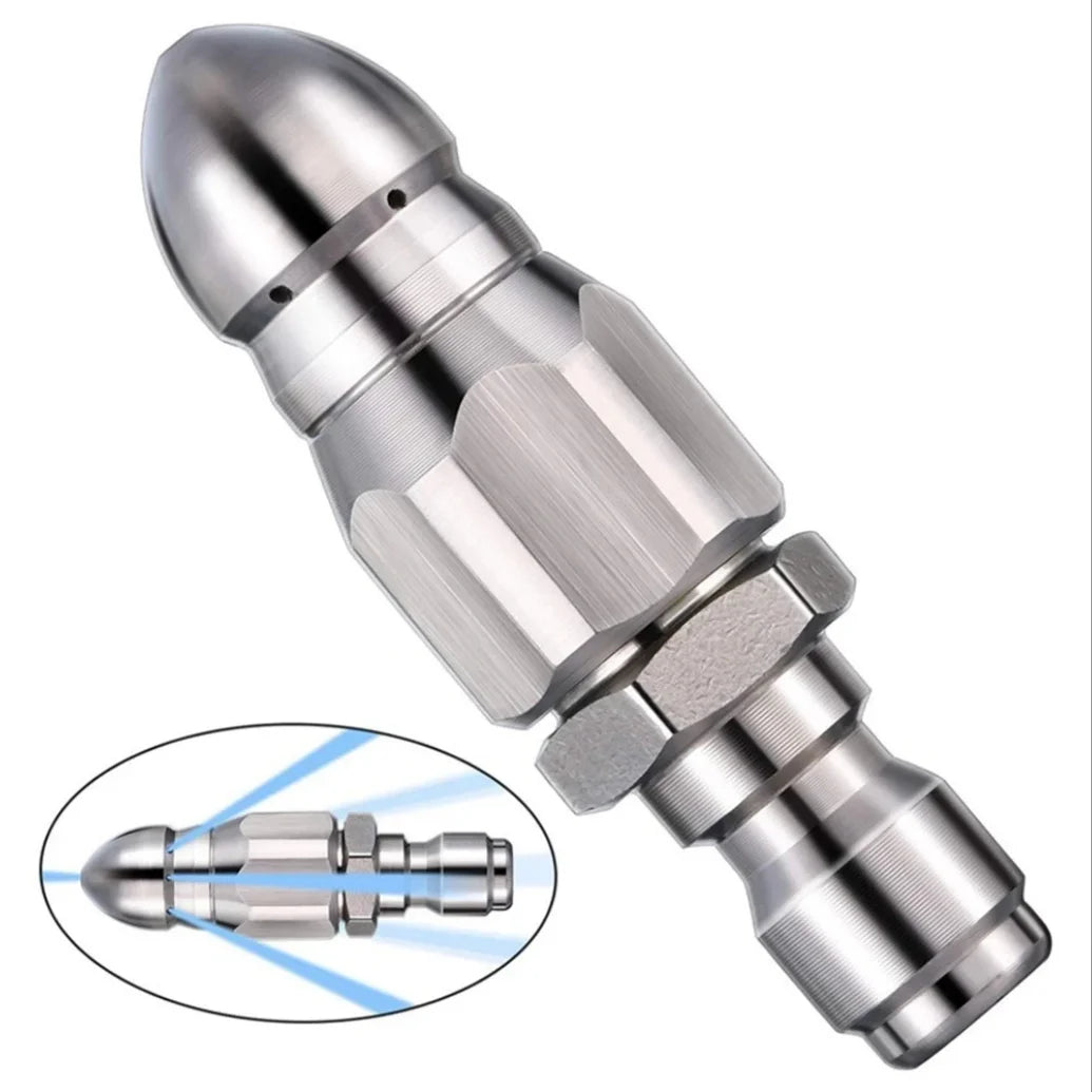 Water Jet Pressure Sprayer Nozzle Clean Sewer 1 4 Stainless Steel Qme Light Grey