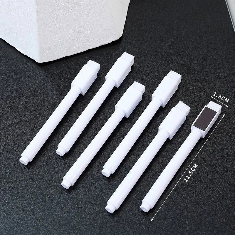 Magnetic Black/White Dry Erase Markers with Eraser Cap White Board Dry erase Markers Classroom Dry Wipe Pens for Office School Qme