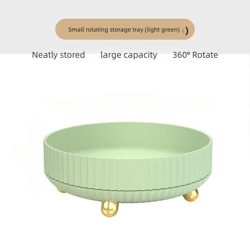 Luxury Plastic Rotating Organizer Cosmetic Storage Box Fruit Tray
