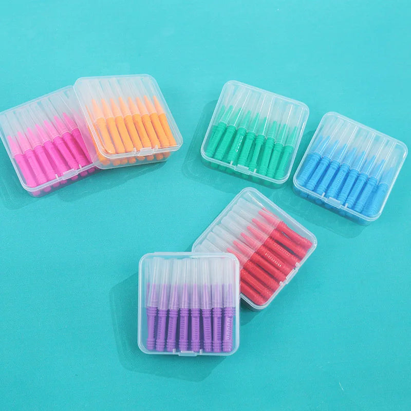 0 6- Interdental Brushes Health Care Tooth Push-pull Removes Food Qme