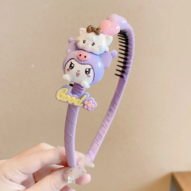 Hello Kitty Kuromi Cartoon Hair Accessories Student Headbands Qme 2