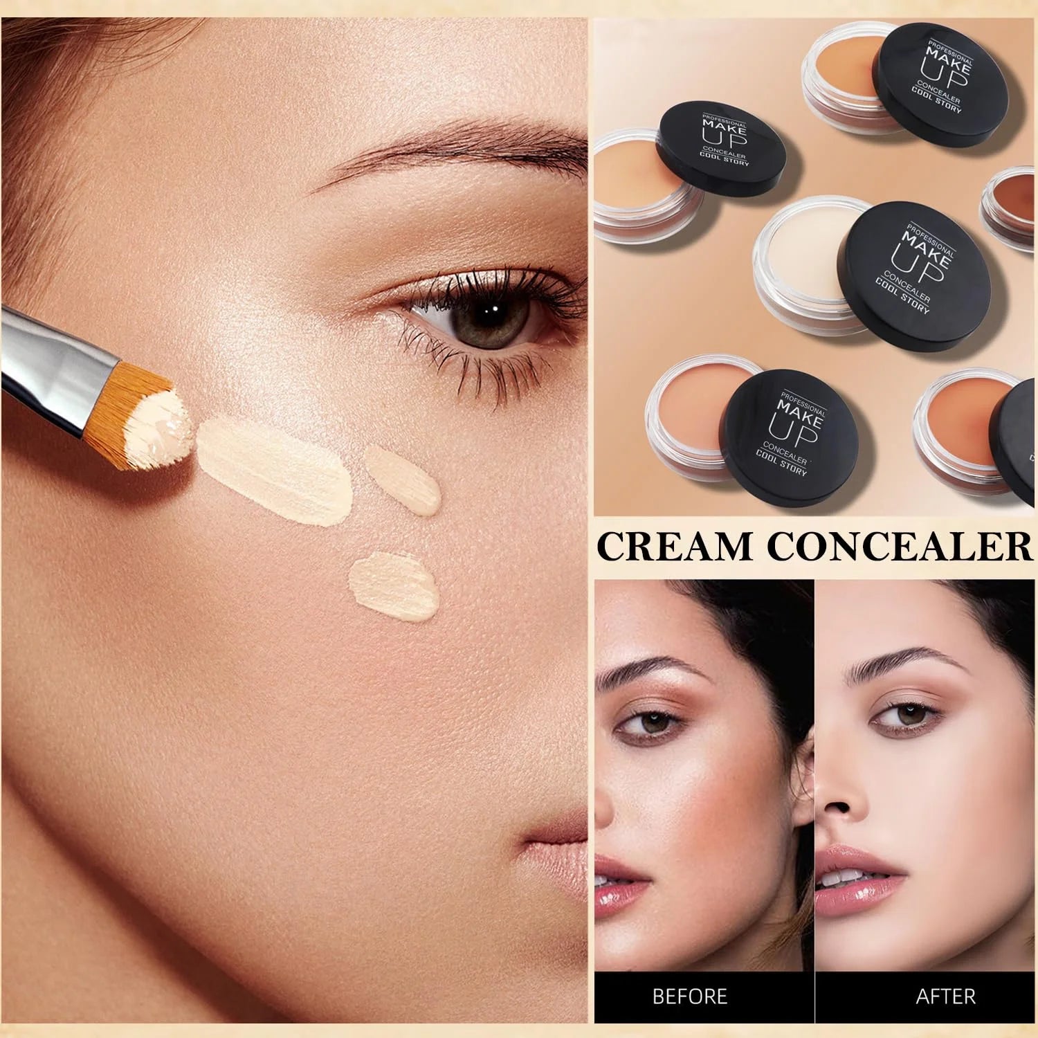 Cool Story Concealer Liquid Waterproof Black Eyes Spot Tattoo Scar Qme