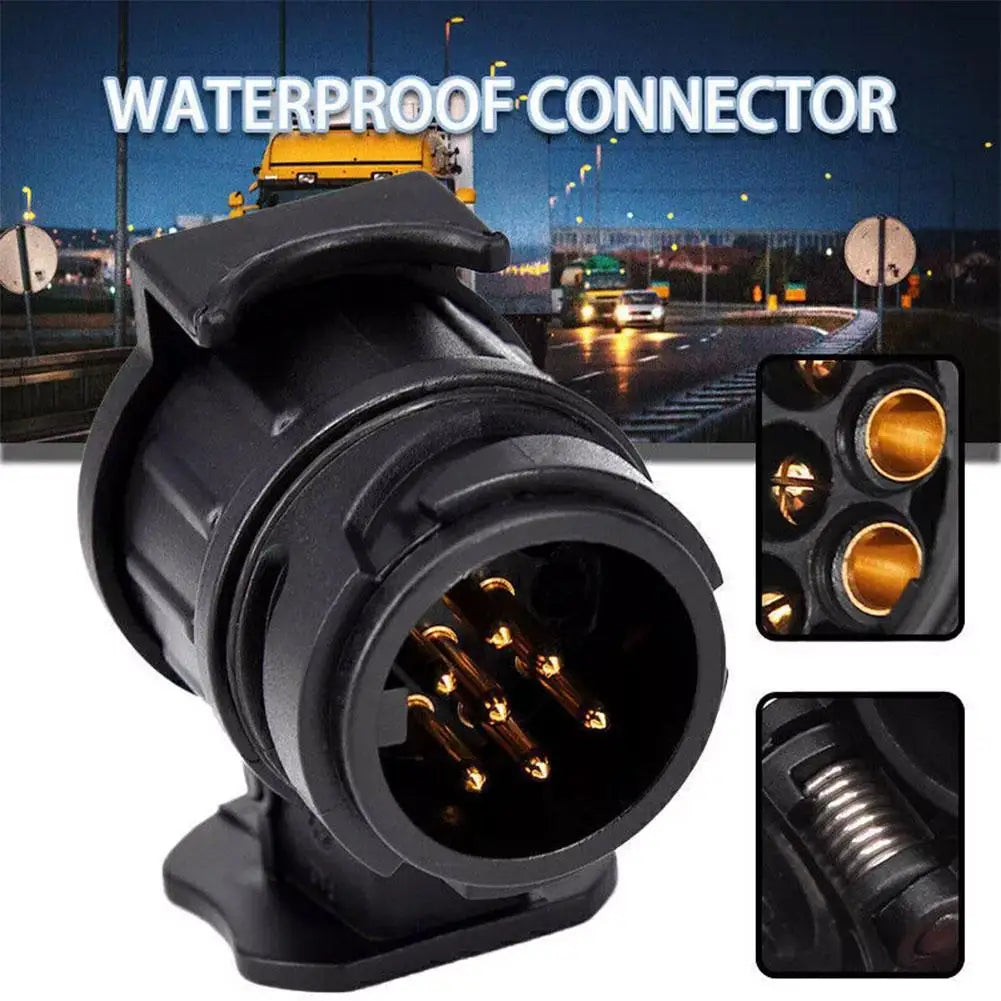 1PCS 13 To 7 Pin Plug Adapter Trailer Connector 12V Towbar Towing Waterproof Plugs Socket Adapter Protect Connections Qme
