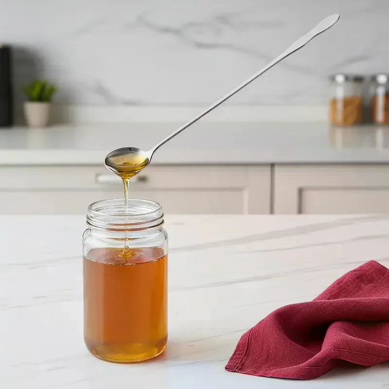 Stainless Steel Long Handle Stir Spoon Cocktails Ice Coffee Tea Qme