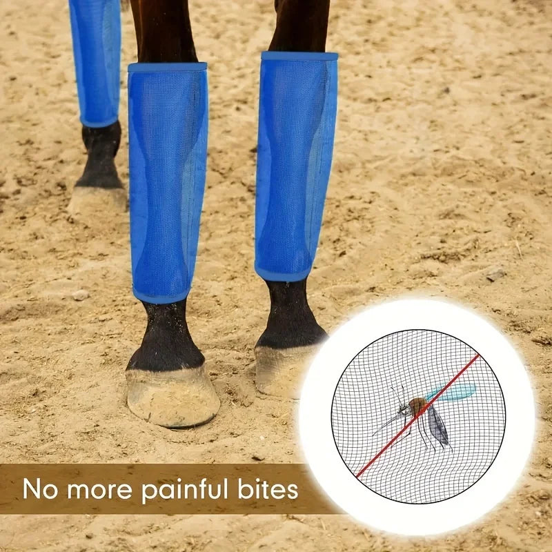 4Pcs Fly Boot for Horses Horse Fly Leggings Breathable Horse Boot Protective Horse Leg Wraps for Flies Qme