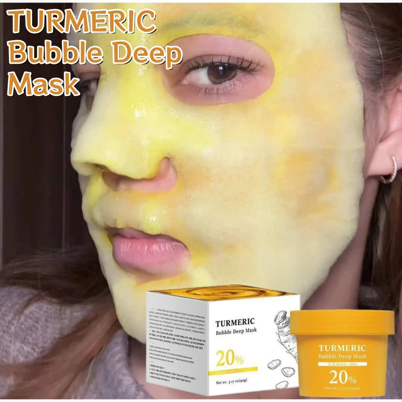 Turmeric Bubble Deep Cleansing Mask Natural Plant Cleanse Exfoliates Qme