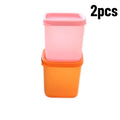 2pcs Refrigerator Fresh-keeping Box, Plastic Storage Food Box, Storage Box Qme Random Color 2 Pcs