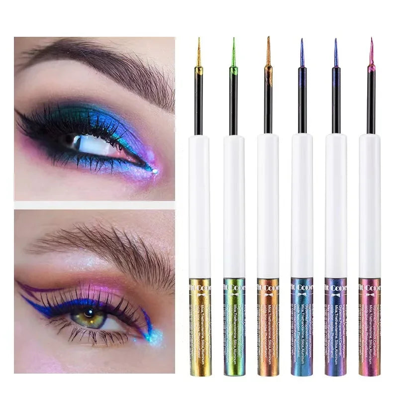 Chameleons Eyeliner Liquid Pearl Gloss Shiny Metallic Eyeshadow Liner Multi Chrome Color Aurora Eye Makeup Glitter Pigment Qme