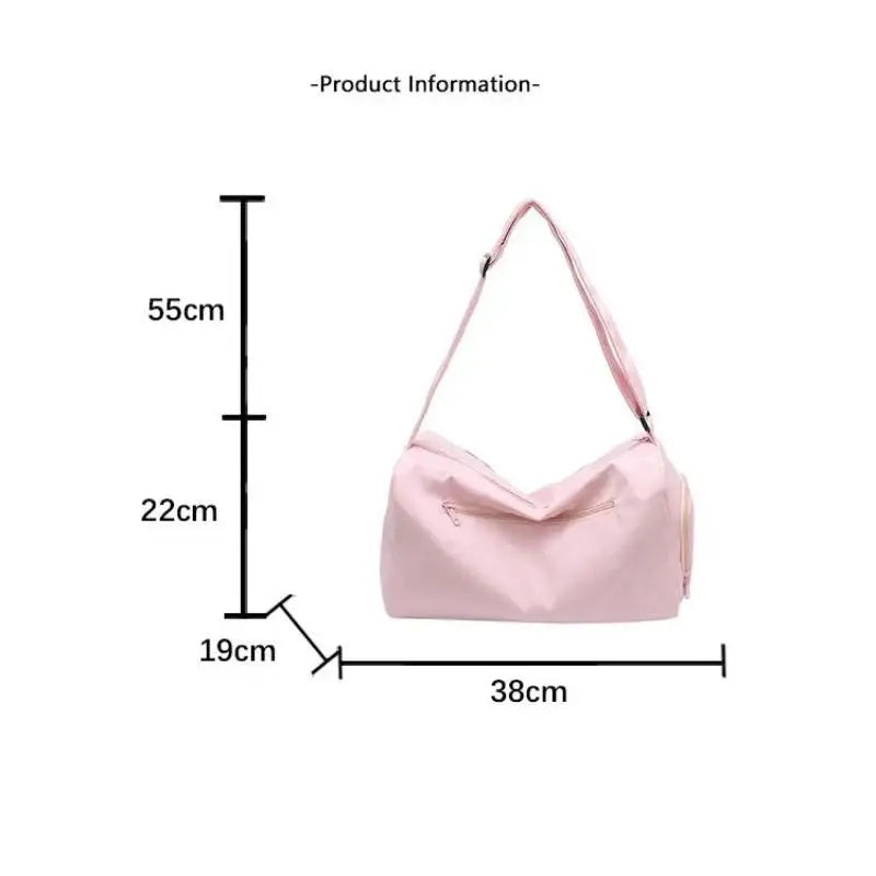 Beige Water Resistant Nylon Duffel Bag With Adjustable Strap Large Capacity For Gym Travel Daily Commute Qme