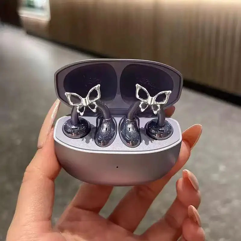 Rhinestone Butterfly Earbud Accessory Premium Shiny Zircon Design Qme