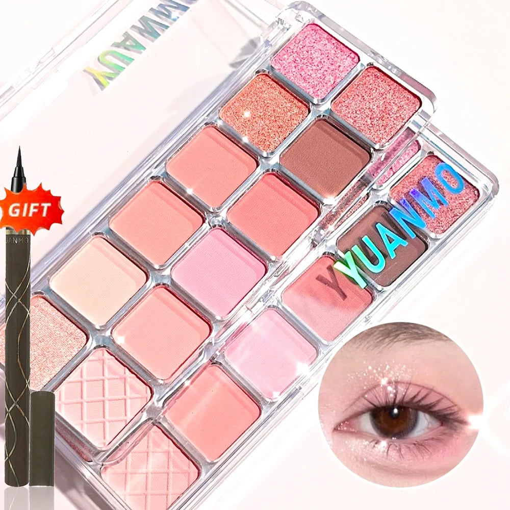 12 Colors Matte Pearl Eyeshadow Palette Christmas Waterproof Qme 2 in set