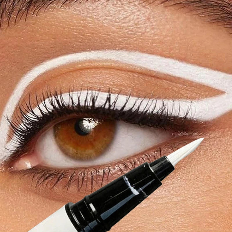 Matte White Eyeliner Liquid Pen Lying Silkworm Pencil Brighten Corners of Eyes Ultra-thin Waterproof Pigment Cosplay Eyeshadow Qme