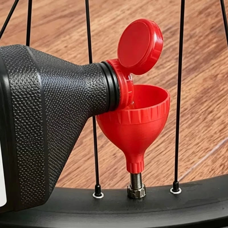 Tubeless Bike Tire Sealant Funnel, Easy Pour Bicycle Wheel Repair Inject Funnel MTB Road Bike Tyre Maintenance Tool Qme