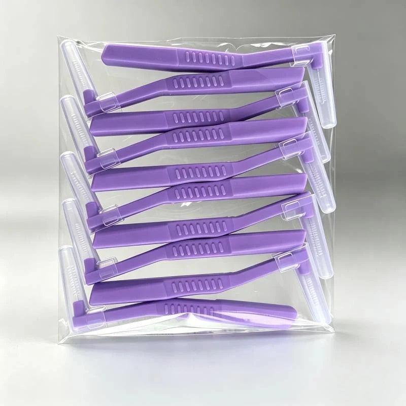 Interdental Brushes Eco-friendly Soft Bristles Assorted Sizes Qme 10pcs Purple