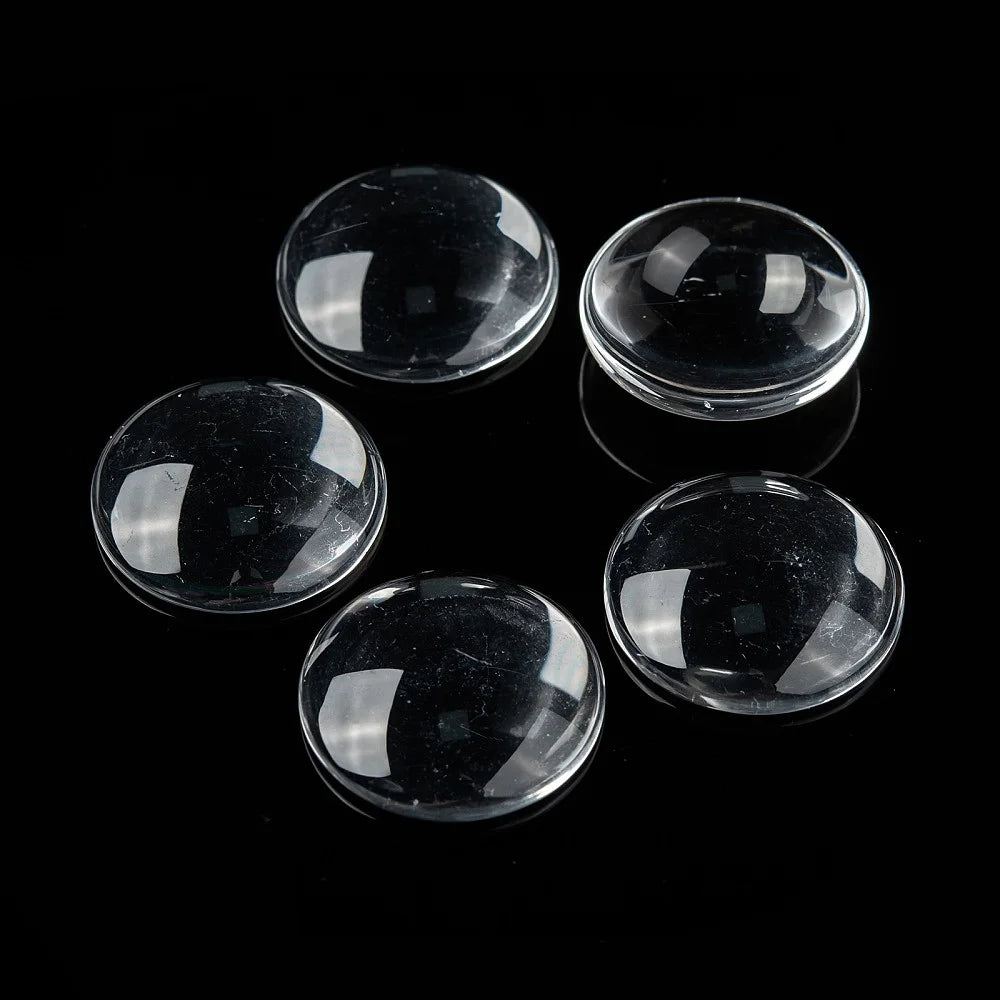 PandaHall 200pcs Professional Glass Cabochons 8 10 12 14 16 18 20 25mm Clear Dome for Precision Jewelry Mounting & Settings Qme