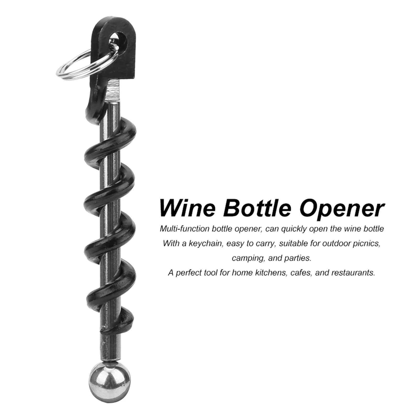2PCS Portable Stainless Steel Wine Bottle Opener Beer Corkscrew Black Bar Tool Kitchen Accessories Party Supplies Qme