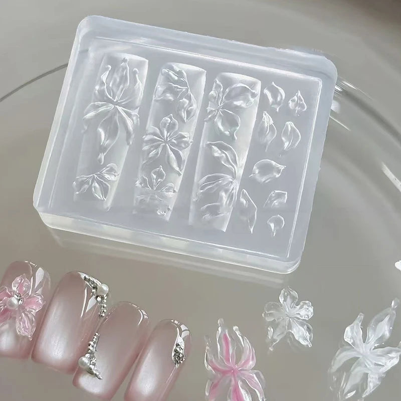 Nail Art Mold Lily Flower Sea Shell Conch Coral Starfish 3D Acrylic Qme