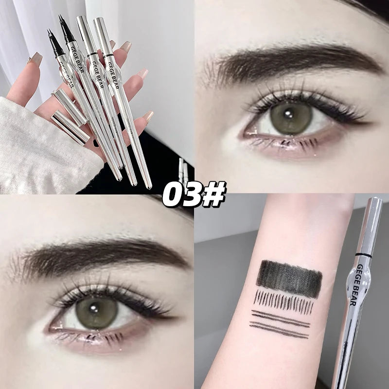 Two-prong Eyebrow Pen Women Gege Bear Long-lasting Natural Strokes Qme GX1529-03