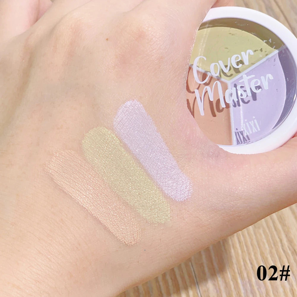 Lightweight Long-lasting Three-color Concealer Cream Cover Facial Qme D-457-2