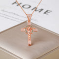 Gold Rose Gold Jesus Crucifix Cross Necklace Luxury for Women Men Faith Jewelry Religious Rhinestone Pendant Daily Wear & Gift Qme 5