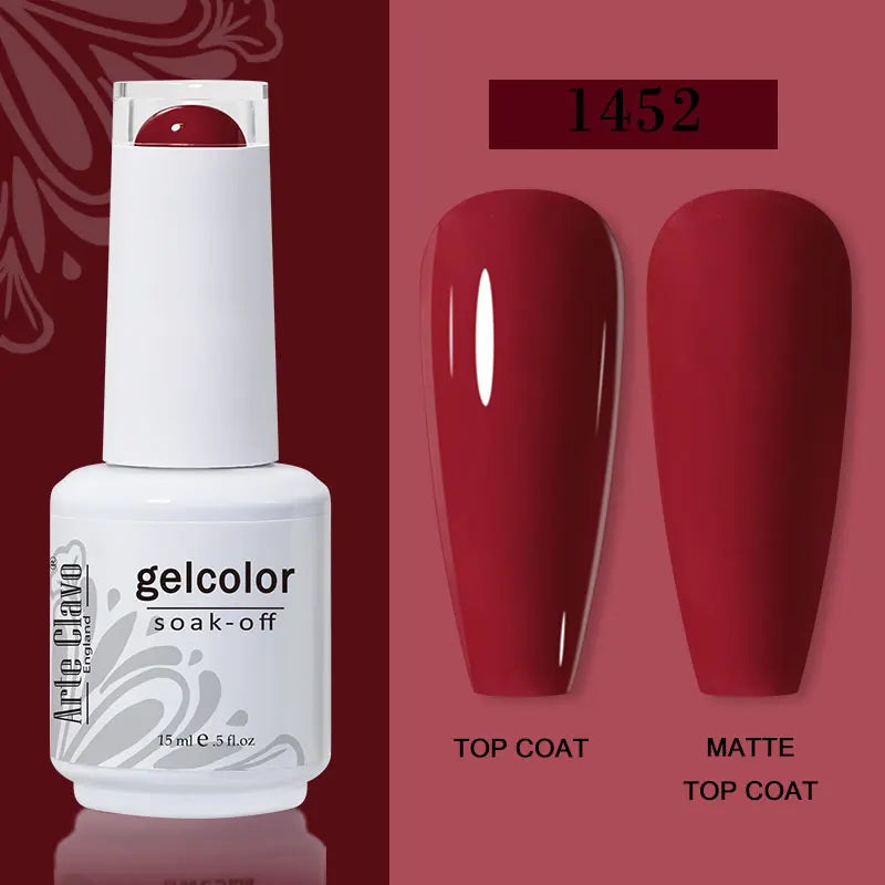 Arte Clavo15ml Gel Nail Polish Burgundy Red Brown Chocolate Art Soak