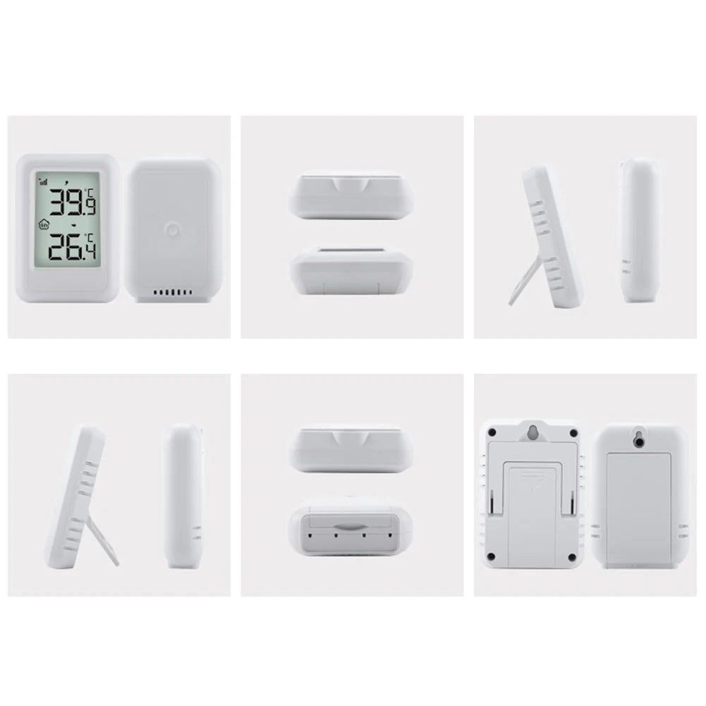 Wireless Thermometer with Hanging Hole Indoor Outdoor Thermometer with Support Frame Temperature Monitor for House Room Patio Qme