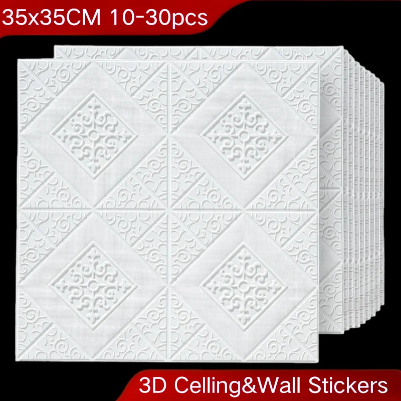 Vintage Faux Brick Wallpaper 35x35cm 10- Waterproof Wall Sticker Self Qme