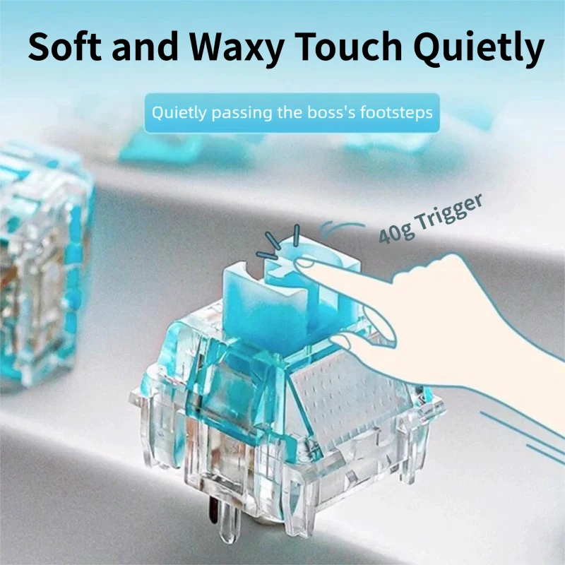 Ainbell&Kailh Heart of the Ocean Silent Switch 40g Relaxing Snow Stepping Sound Gentle Custom Mechanical Keyboard Linear Switch Qme