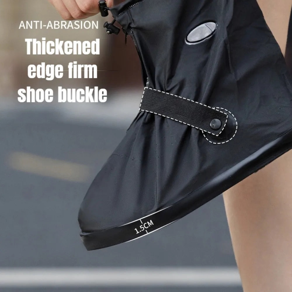 1Pair Waterproof Shoe Covers Black Anti-slip Reusable Motorcycle Qme
