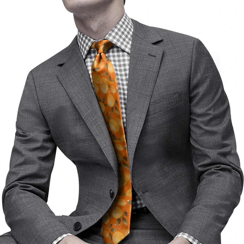Strawberry Grape Peach Pattern Tie Interesting Fruit 3 Printed Men's Qme