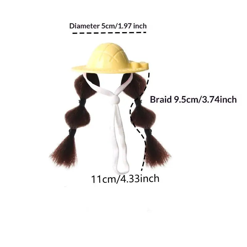 Golden Bear Parrot Double Ponytail Braid Wig Hat Multi-color Fashion Qme A16