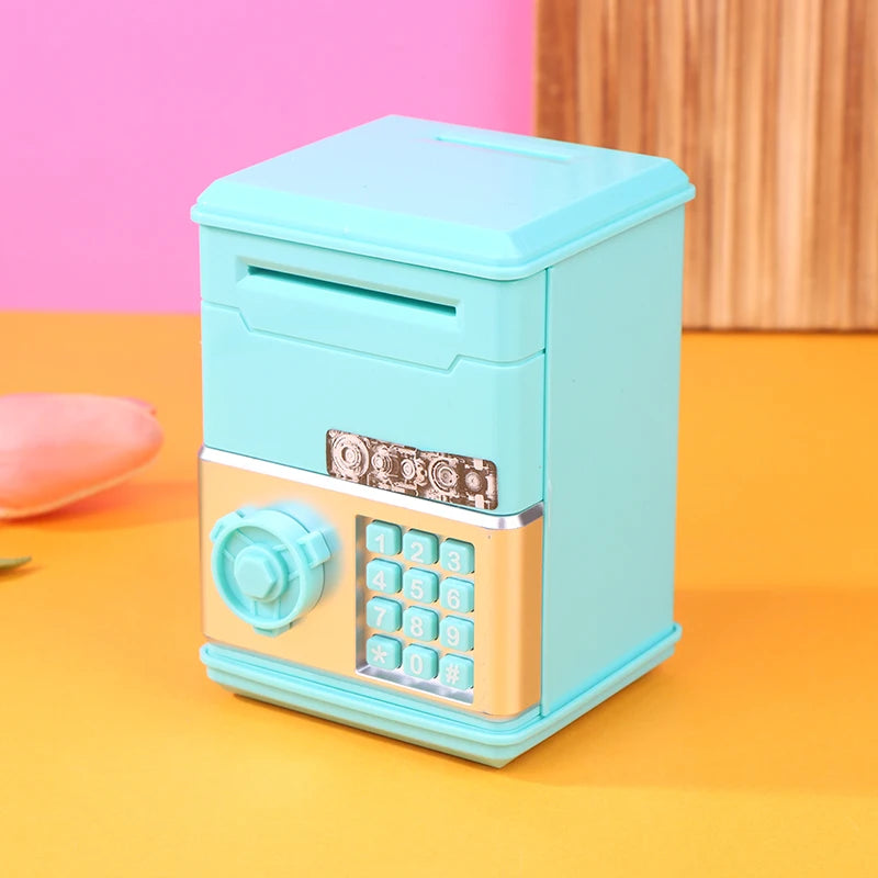 ATM Mini Cash Saving Money Box Password Children's Piggy Bank Qme Green