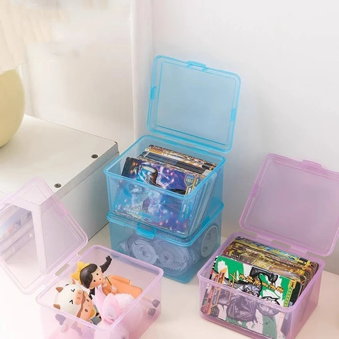 Desk Organizer Box Classification Stationery Transparent Plastic Qme