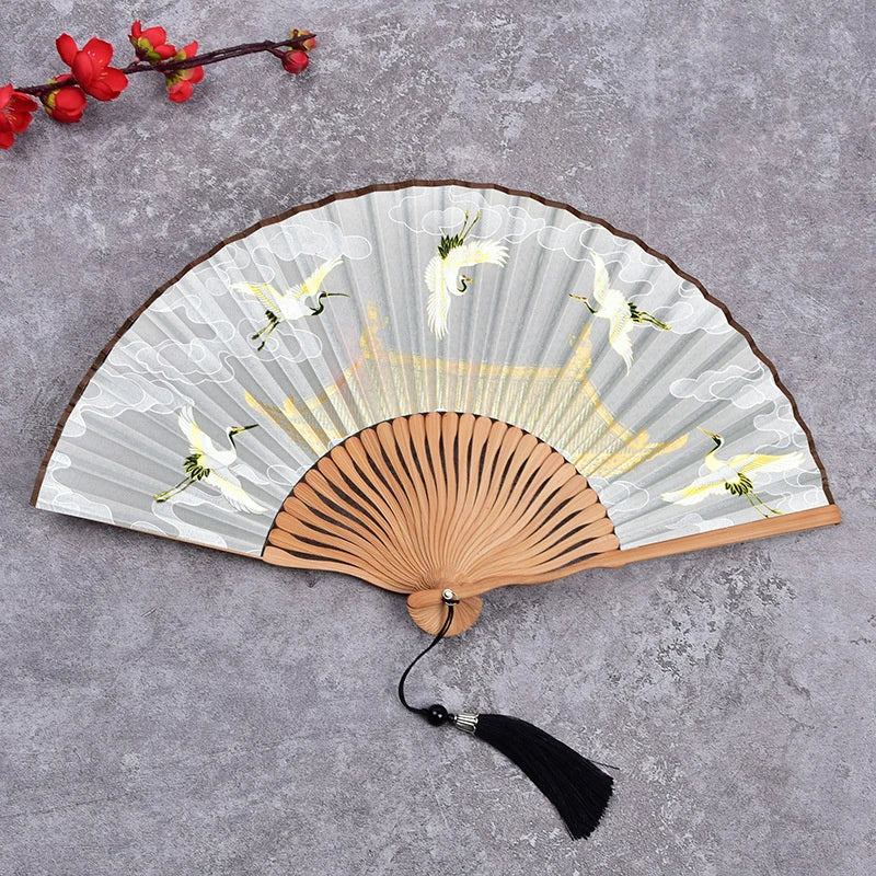Chinese Style Ladies Portable Small Fan Gift Folding Fan Dance Hanfu Folding Fan Qme style 5