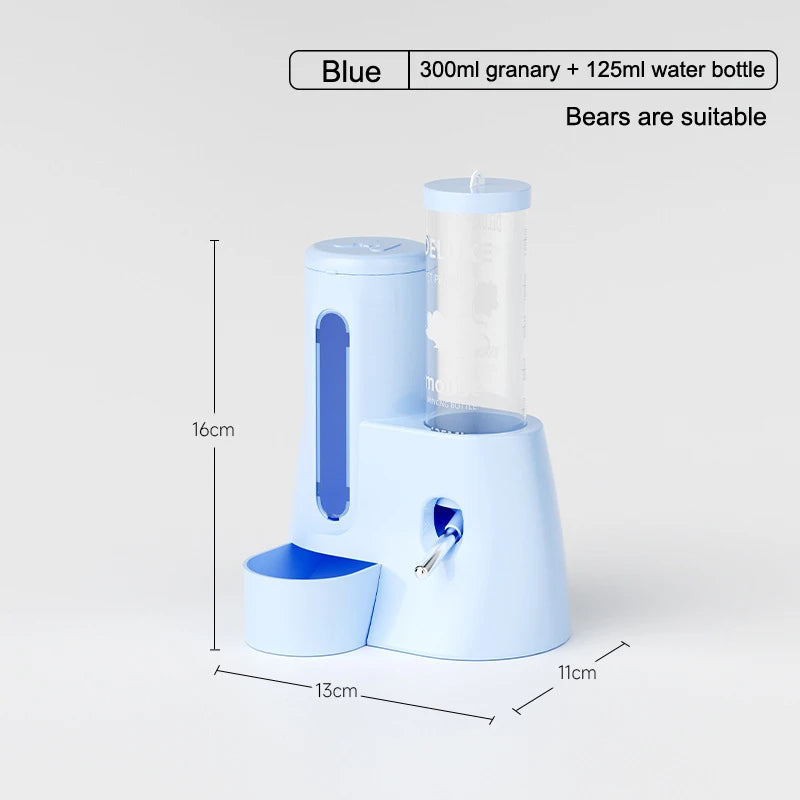 2In1 Hamster Feeder And Waterer Large Capacity Leakproof Automatic Feeder Food Water Dispenser Leak Proof Food Feeding Supplies Qme A4