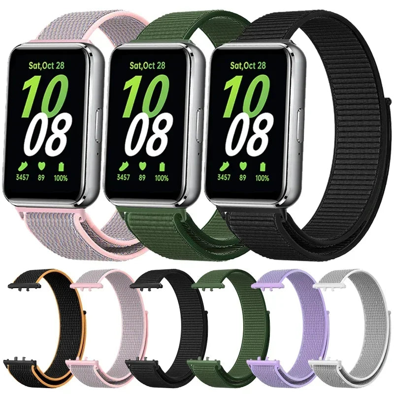 Nylon Loop Strap for Samsung Galaxy Fit 3 Adjustable Elastic Bracelet Watchband for iWatch Samsung Galaxy Fit3 Band Accessories Qme