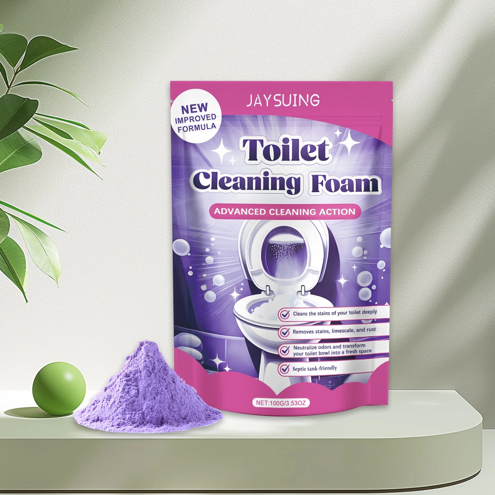 Toilet Cleaning Powder Powerful Cleaning Easy to Remove Stain Eliminate Odor Fresh Fragrance Household Toilet Descaling Powder Qme