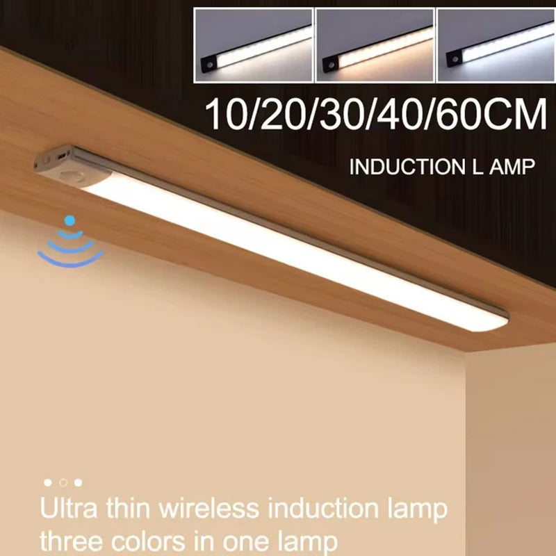 Wireless Rechargeable LED Motion Sensor Cabinet Light Ideal Closet Qme