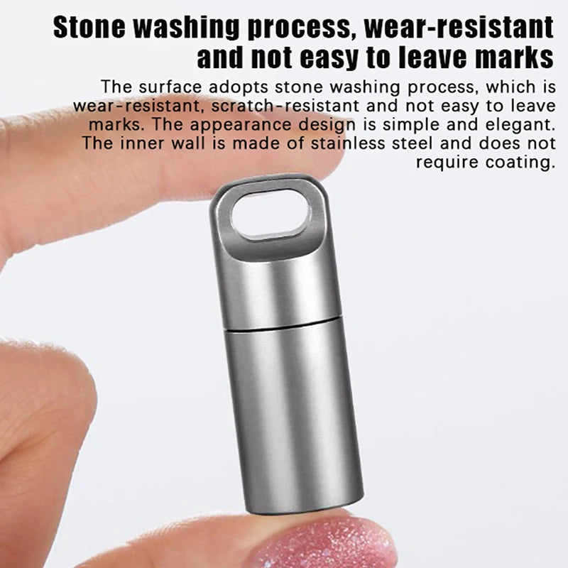 Portable Waterproof Metal Capsule Box Mini Medicine Holder Stainless Qme