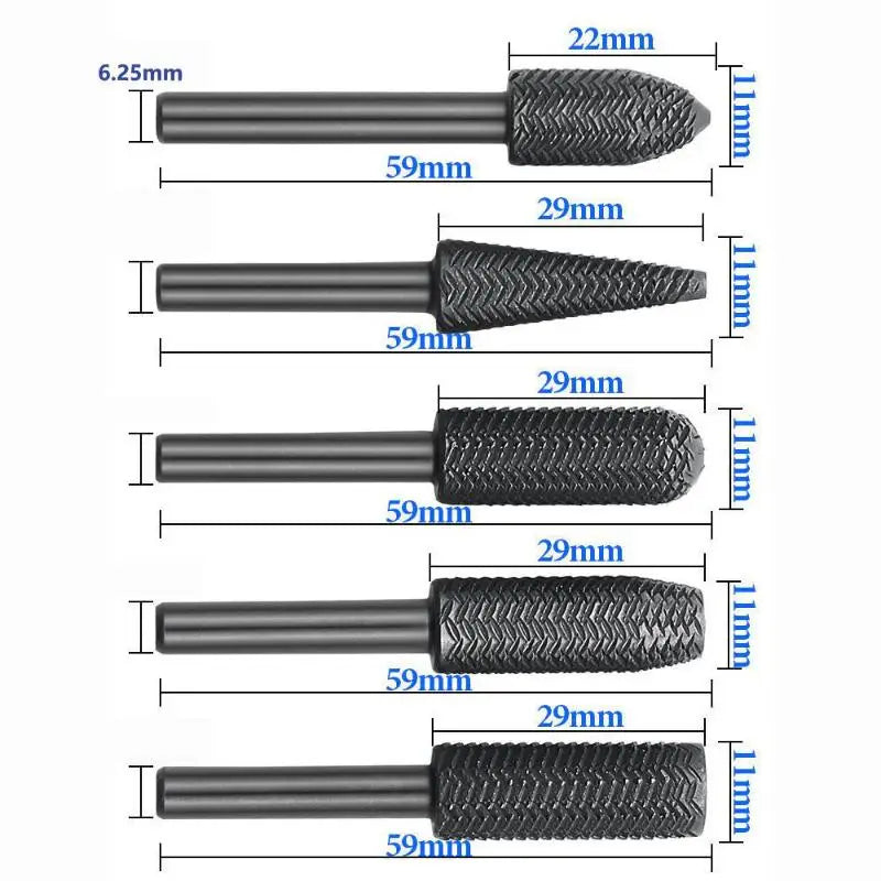 High-speed Cutting Wood Carving Rotary Rasp Drill Bit Files Qme