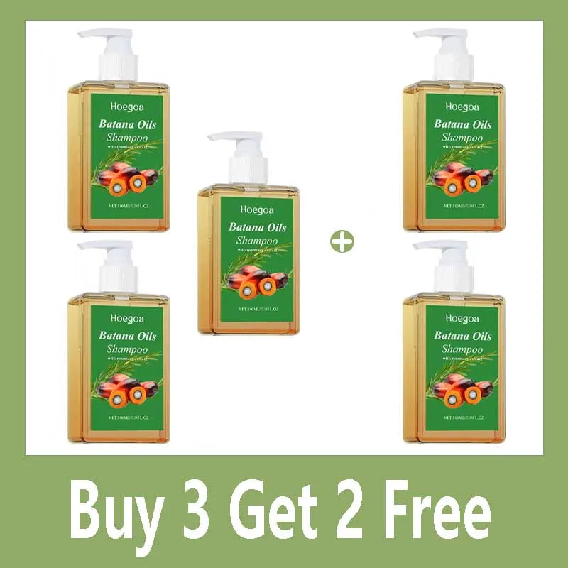 Organic Batana Oil Shampoo Soothing Scalp Intense Repair Batana Nourishing Shampoo with Rosemary Extract for All Hair Types Qme Buy 3 Get 2 Free
