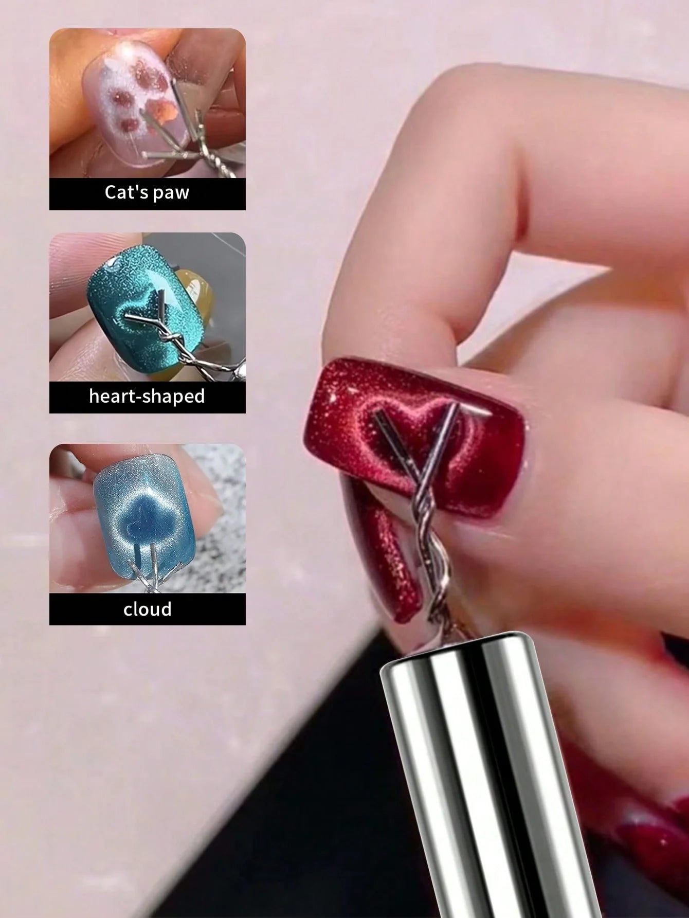 Cat Eye Gel Nail Art Magnet Tool Cylindrical Strong Magnetic Pen DIY Qme