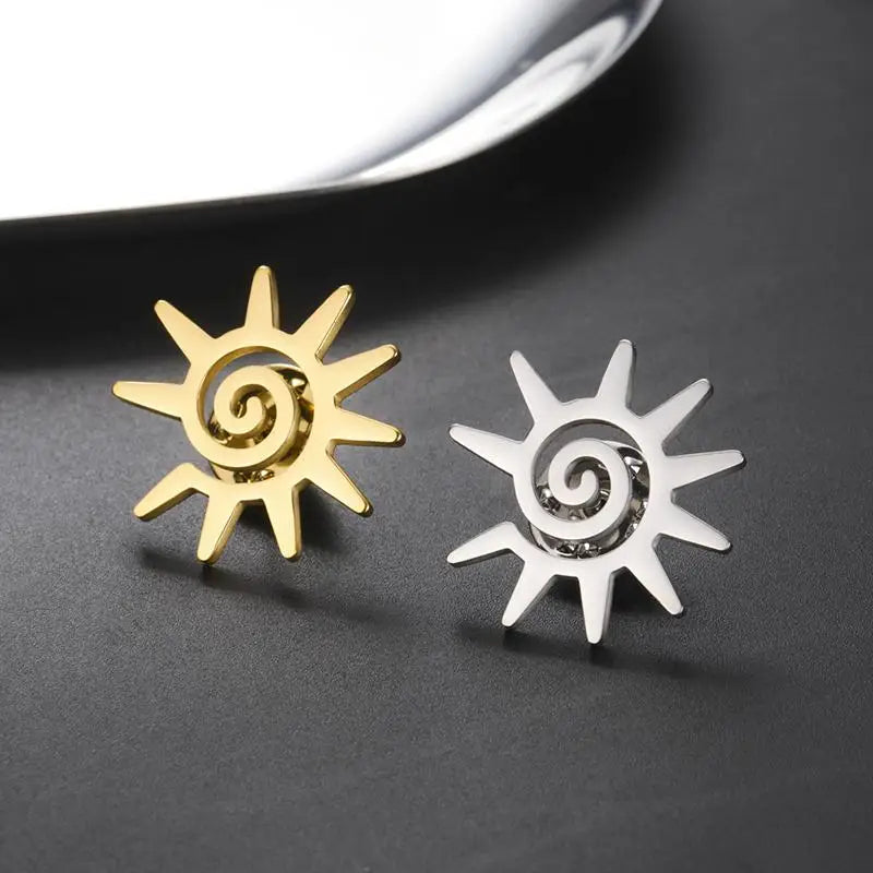 Stainless Steel Sun Brooch Lapel Pin for Women Trendy Suit Badge Accessory Backpack Fashion Essentials Qme