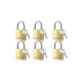 Mini Solid Brass Padlock Anti Rust Waterproof Small Lock with Keys for Drawer Luggage Suitcase Cabinet Gym Locker Toolbox Qme 6pcs