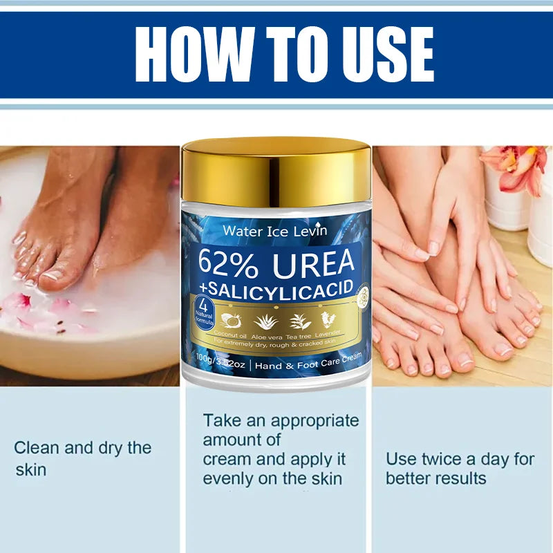 Urea & Salicylic Acid Hand & Foot Cream - Natural Formula, Moisturizing for Extremely Dry Rough Skin Qme